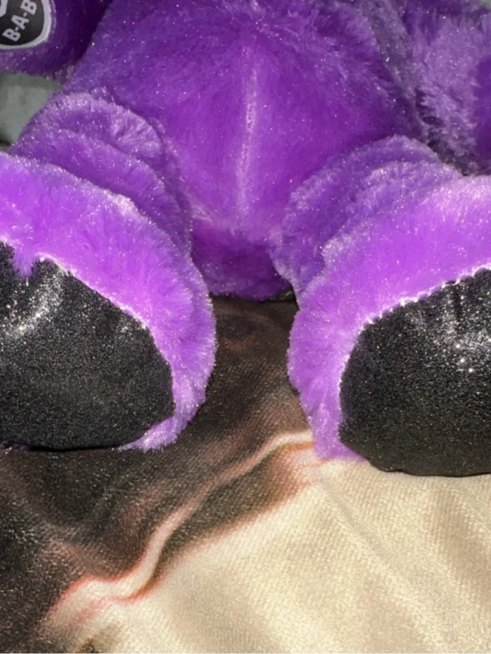 Build-A-Bear Purple Plush Cat with Black Ear & Paw Accents